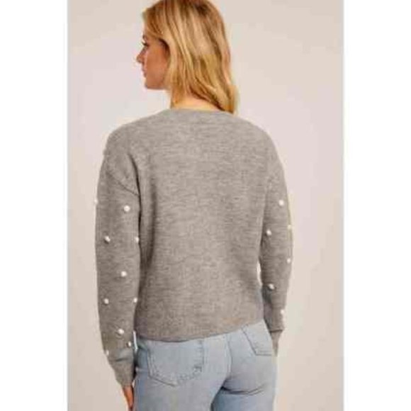 Hem & Thread 32679 H. Grey Polka Dot Button-Up Sweater, NWT, Multi Sizes - Picture 3 of 3